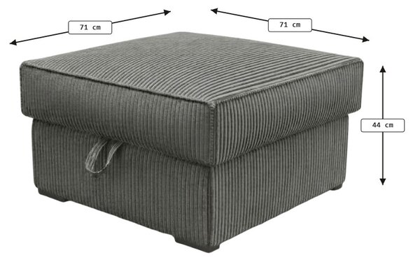 Tabure SMART COSARO XL s shranjevalnim prostorom 71x71 cm, temno zelen