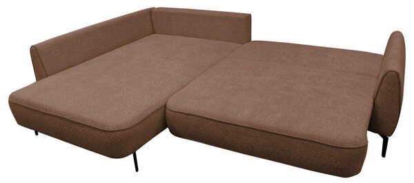 KOTNA SEDEŽNA GARNITURA, bouclé rjava