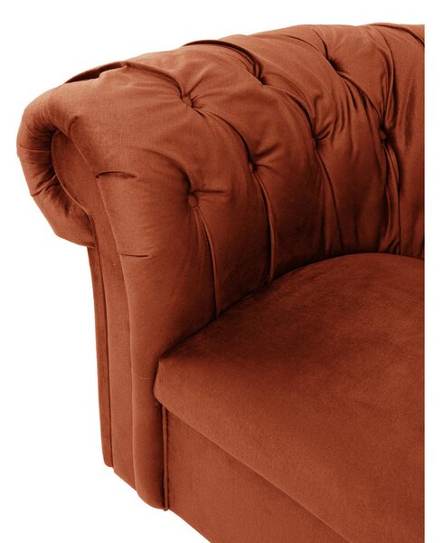 CHESTERFIELD FOTELJ, opečnato rjava tekstil
