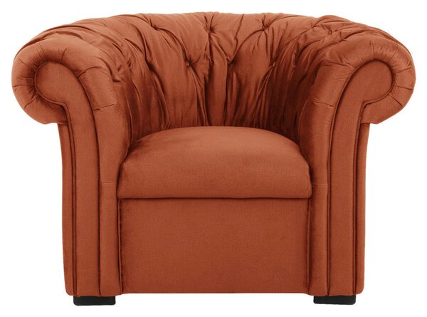 CHESTERFIELD FOTELJ, opečnato rjava tekstil
