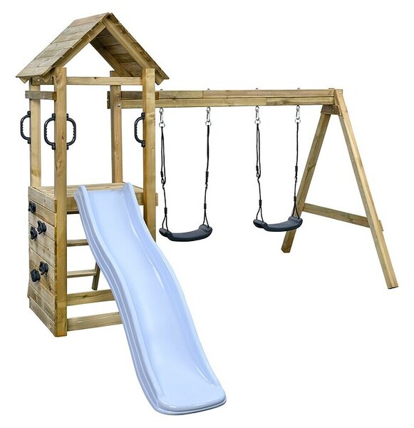 Swing King Otroški igralni stolp Maria (Do x Š x V: 300 x 235 x 210 cm, Tobogan pastelno modre barve)
