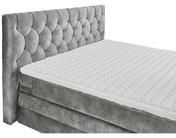 POSTELJA BOXSPRING 180 cm x 200 cm , tekstil, leseni material siva