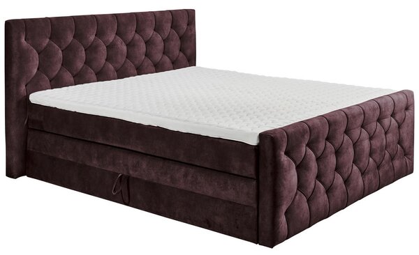 POSTELJA BOXSPRING 180 cm x 200 cm , tekstil, leseni material barve jajčevca