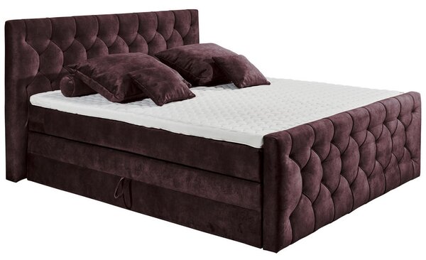 POSTELJA BOXSPRING 180 cm x 200 cm , tekstil, leseni material barve jajčevca