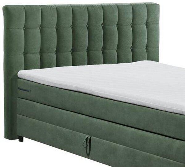 POSTELJA BOXSPRING 180 cm x 200 cm , tekstil, leseni material olivno zelena