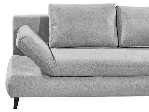 ZOFA S POSTELJNO FUNKCIJO, svetlo siva tekstil, leseni material