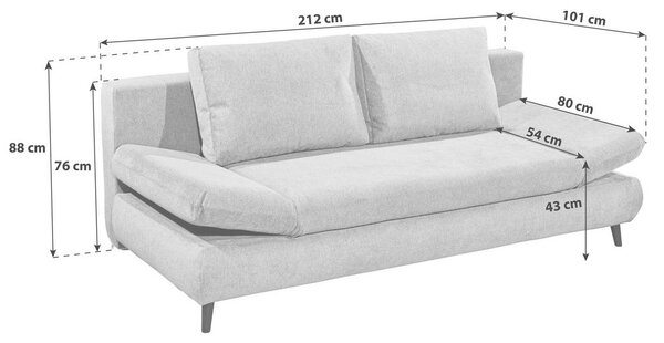 ZOFA S POSTELJNO FUNKCIJO, zelena tekstil, leseni material