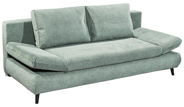 ZOFA S POSTELJNO FUNKCIJO, sivomodra tekstil, leseni material