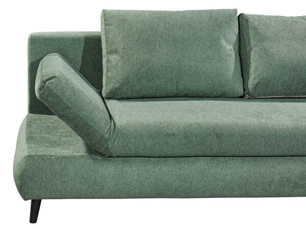 ZOFA S POSTELJNO FUNKCIJO, zelena tekstil, leseni material