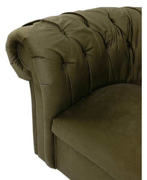 CHESTERFIELD FOTELJ, olivno zelena tekstil