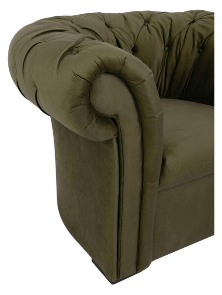 CHESTERFIELD FOTELJ, olivno zelena tekstil