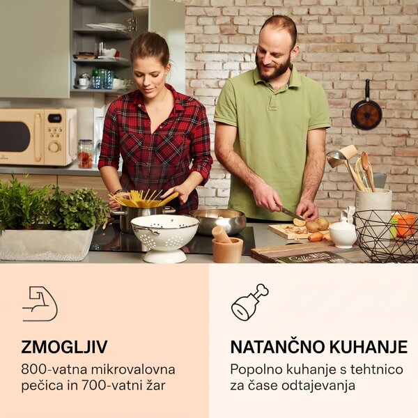 Klarstein Julieta, mikrovalovna pečica z žarom, 20l, 700 / 800 W, Ø25,5 cm, 8 programov
