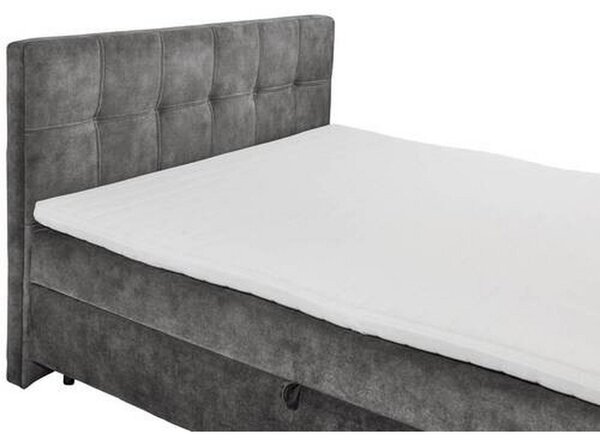 POSTELJA Z VZMETNICO 160 cm x 200 cm , tekstil, leseni material antracit
