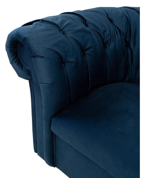 CHESTERFIELD FOTELJ, temno modra tekstil