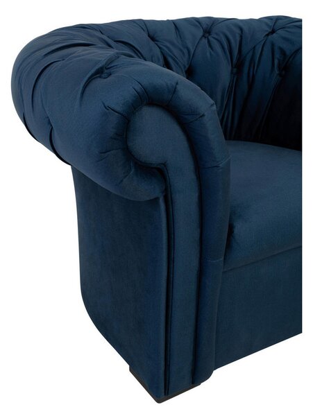 CHESTERFIELD FOTELJ, temno modra tekstil