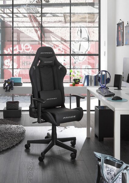 GAMING STOL umetna masa, tekstil črna