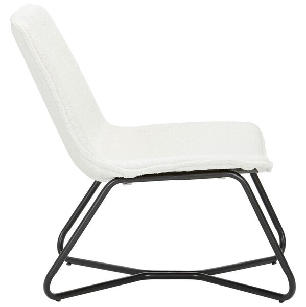 FOTELJ, krem barve, črna les, kovina, tekstil