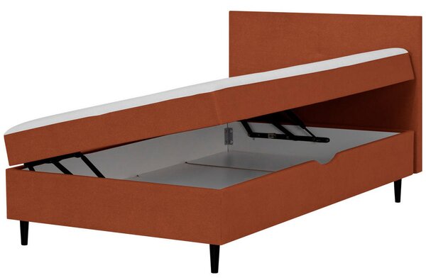 POSTELJA Z VZMETNICO 90 cm x 200 cm , tekstil rdeča