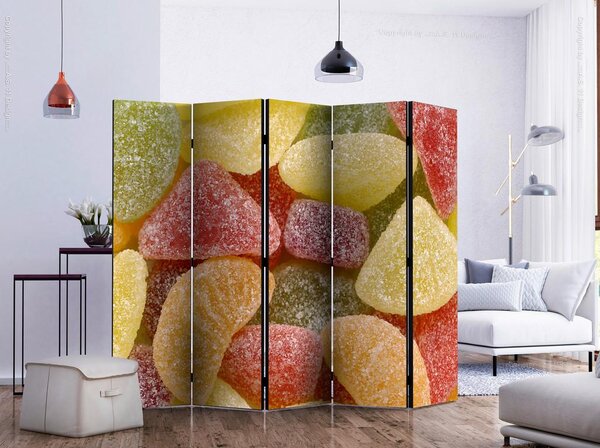 Artgeist Paravan Tasty Fruit Jellies I, 5-Delni, Dvostranski