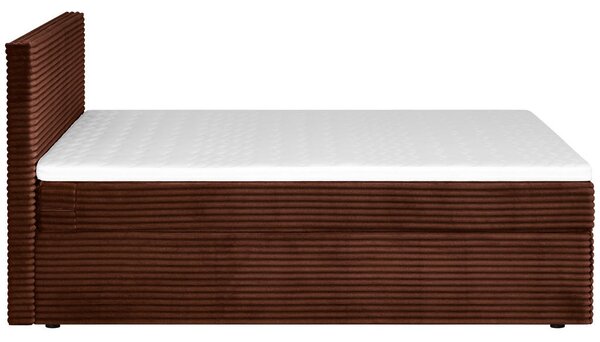 POSTELJA Z VZMETNICO 180 cm x 200 cm , tekstil opečnato rjava