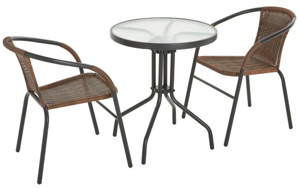 SET ZA BALKON kovina, umetna masa, steklo antracit antracit, rjava