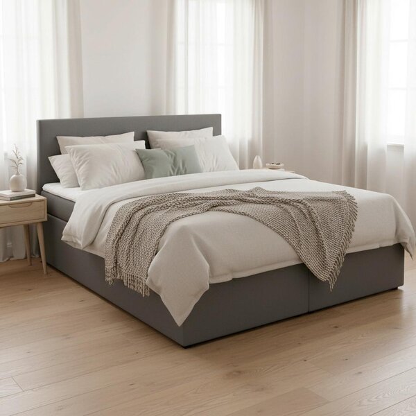 Bessagi Home Postelja Z Vzmetnico Lucy, Siva, 180x200