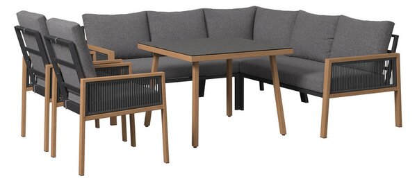JEDILNA LOUNGE GARNITURA tkanina aluminij