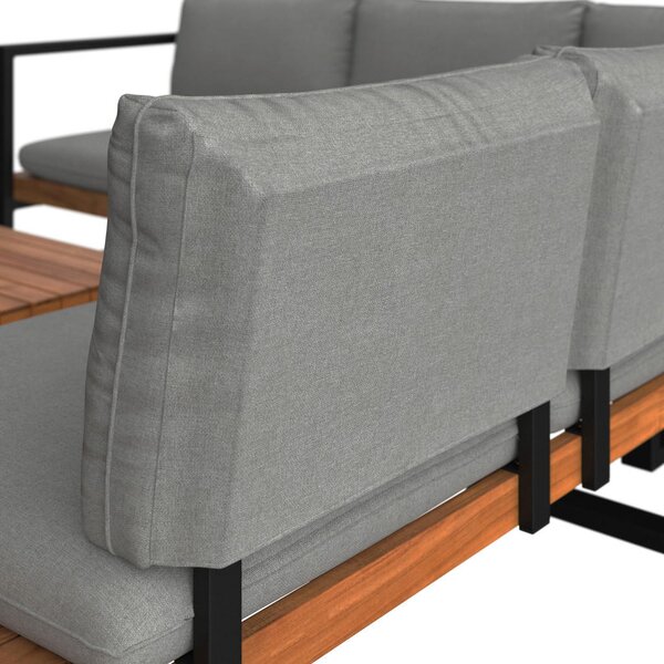 LOUNGE GARNITURA tkanina akacija masivno jeklo