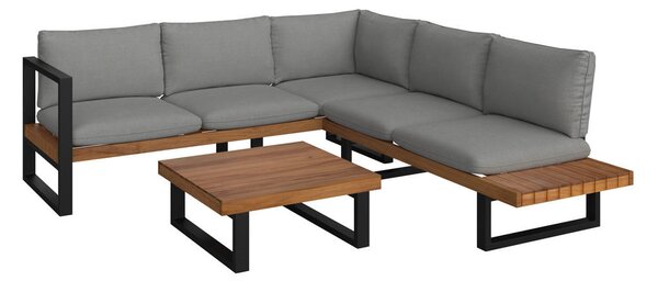 LOUNGE GARNITURA tkanina akacija masivno jeklo
