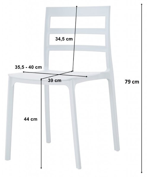 Črno-bela jedilna garnitura 1+4, miza OSLO 80x80 in črni plastični stoli ELBA