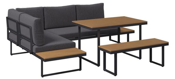 LOUNGE GARNITURA tkanina aluminij, jeklo