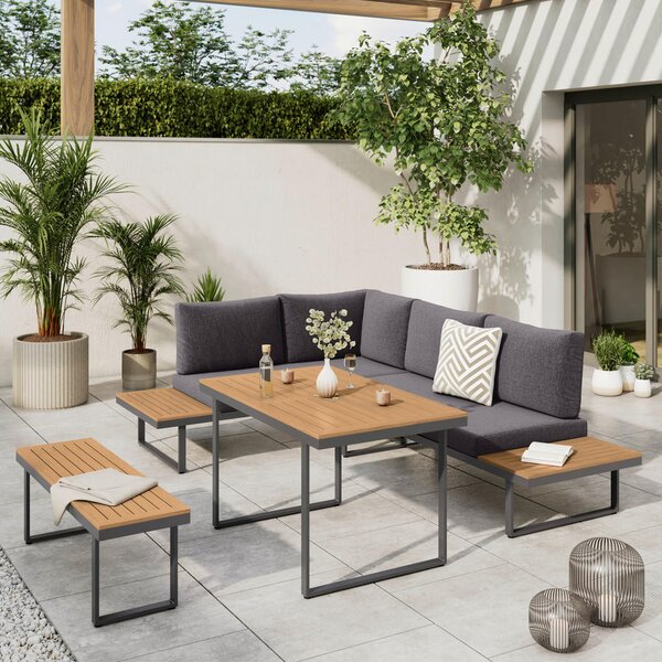 LOUNGE GARNITURA tkanina aluminij, jeklo