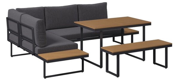 LOUNGE GARNITURA tkanina aluminij, jeklo