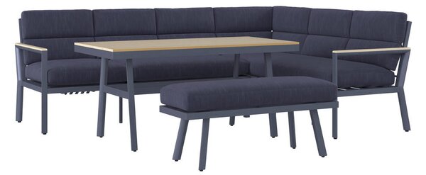 JEDILNA LOUNGE GARNITURA tkanina aluminij