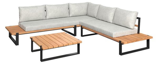 LOUNGE GARNITURA tikovina aluminij