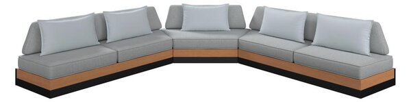 LOUNGE GARNITURA tikovina aluminij