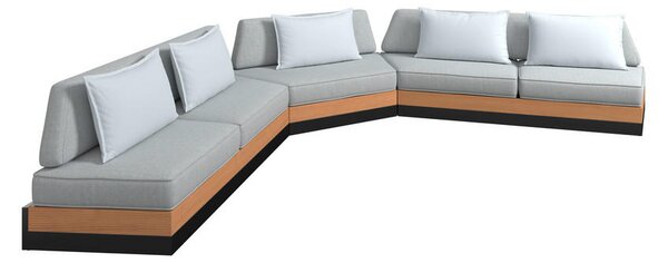 LOUNGE GARNITURA tikovina aluminij