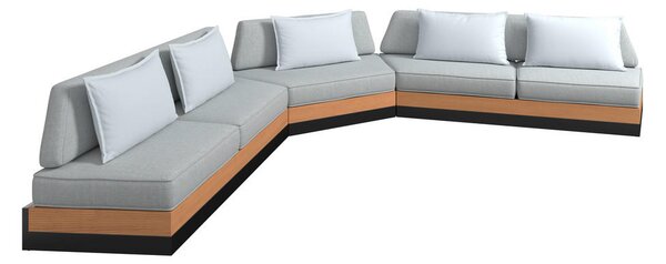 LOUNGE GARNITURA tikovina aluminij