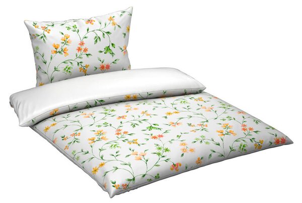OBOJESTRANSKA POSTELJNINA 200/200 cm saten oranžna