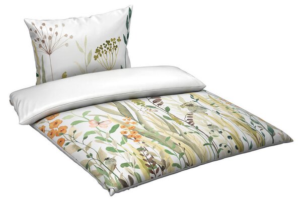 OBOJESTRANSKA POSTELJNINA MARIANNA 240/220 cm saten zelena