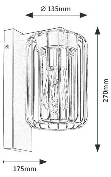 ZUNANJA STENSKA SVETILKA Tarpa 13.5/27 cm