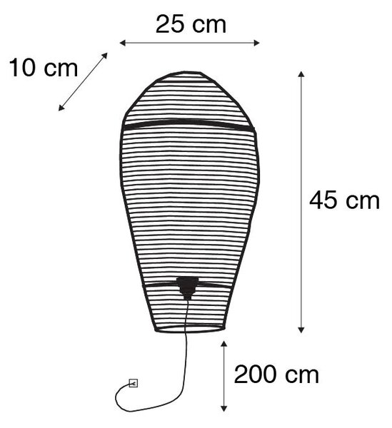 Orientalska stenska svetilka bronasta 45 cm - Nidum