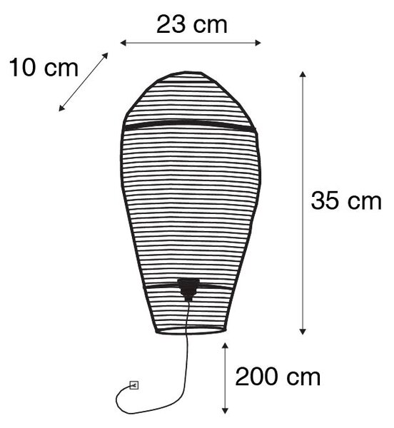 Orientalska stenska svetilka bron 35 cm - Nidum