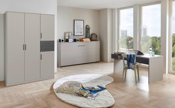 ZLOŽLJIVA POSTELJA 120 cm x 200 cm , leseni material siva, sahara