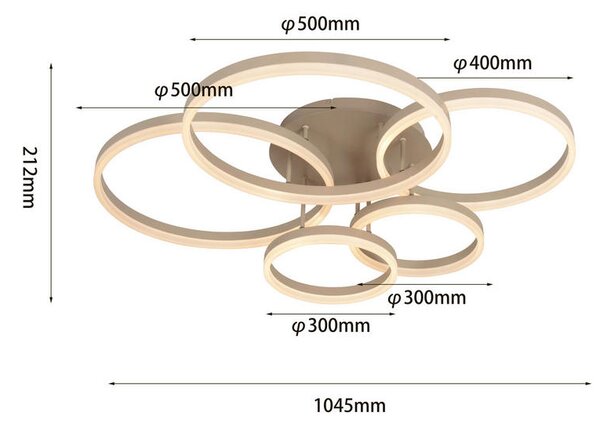 STROPNA LED-SVETILKA Ravello 70 W 8000 lm 3000 K 230 V