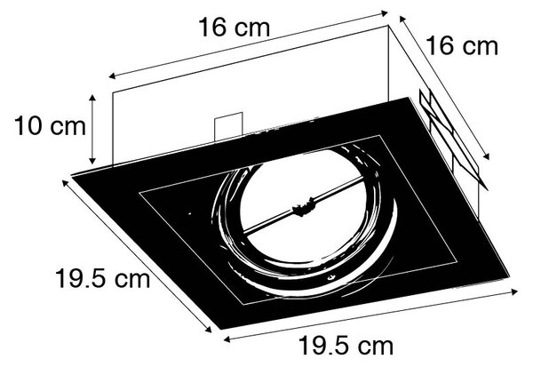Set 6 vgradnih reflektorjev Črna AR111 Nastavljiv - Oneon