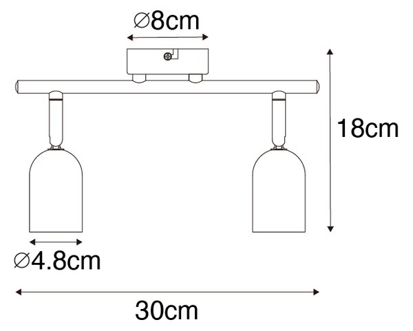 Industrijska črna črna z betonom 2-light - Pedra