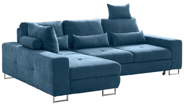 KOTNA SEDEŽNA GARNITURA, gladka tkanina modra