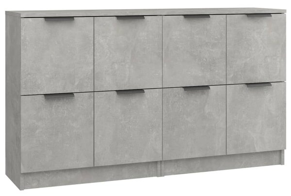 VidaXL Komoda 2 kosa betonsko siva 60x30x70 cm konstruiran les