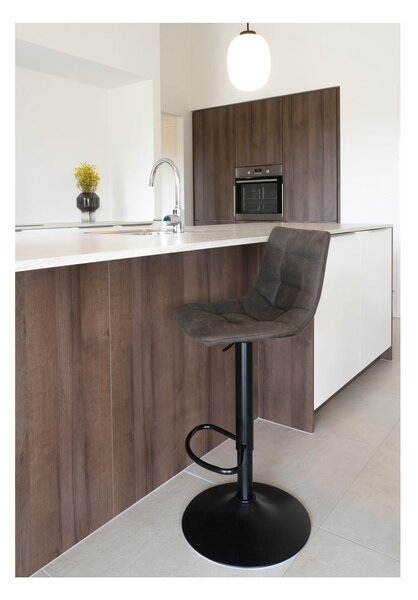 Temno sivi oblazinjeni barski stoli v kompletu z nastavljivo višino 2 ks (višina sedeža 63 cm) Middelfart – House Nordic